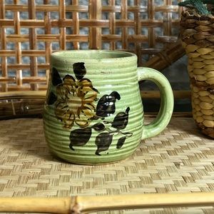 Vintage MCM Hand-painted Green Otagiri Mug